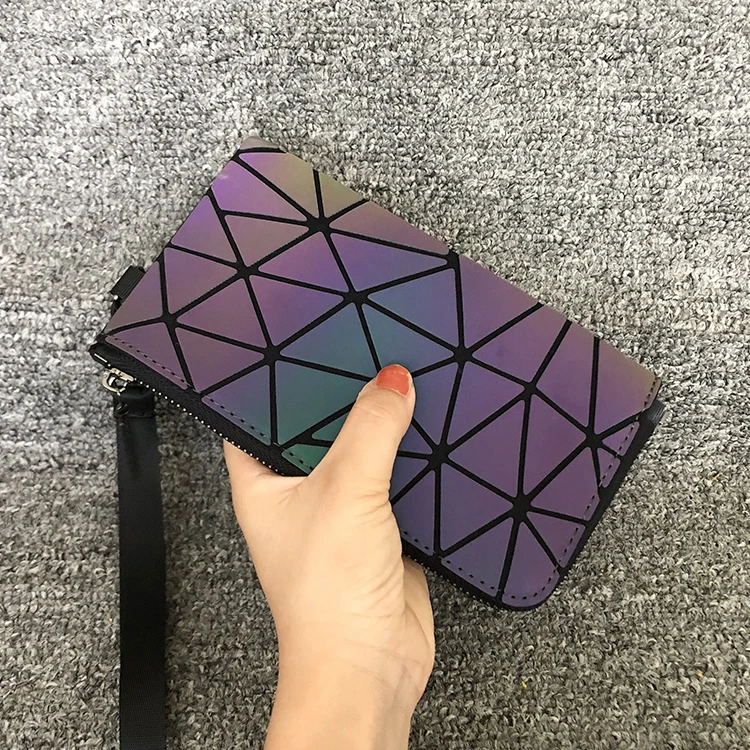 Seasonblack wallet geometric luminous color changing wallet bag card bag mobile phone bag hand bag fashion casual bag