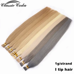 Classic Coda – extensions de cheveux naturels remy, extensions de cheveux humains, entièrement alignées à la cuticule, blond, 50g, 22 