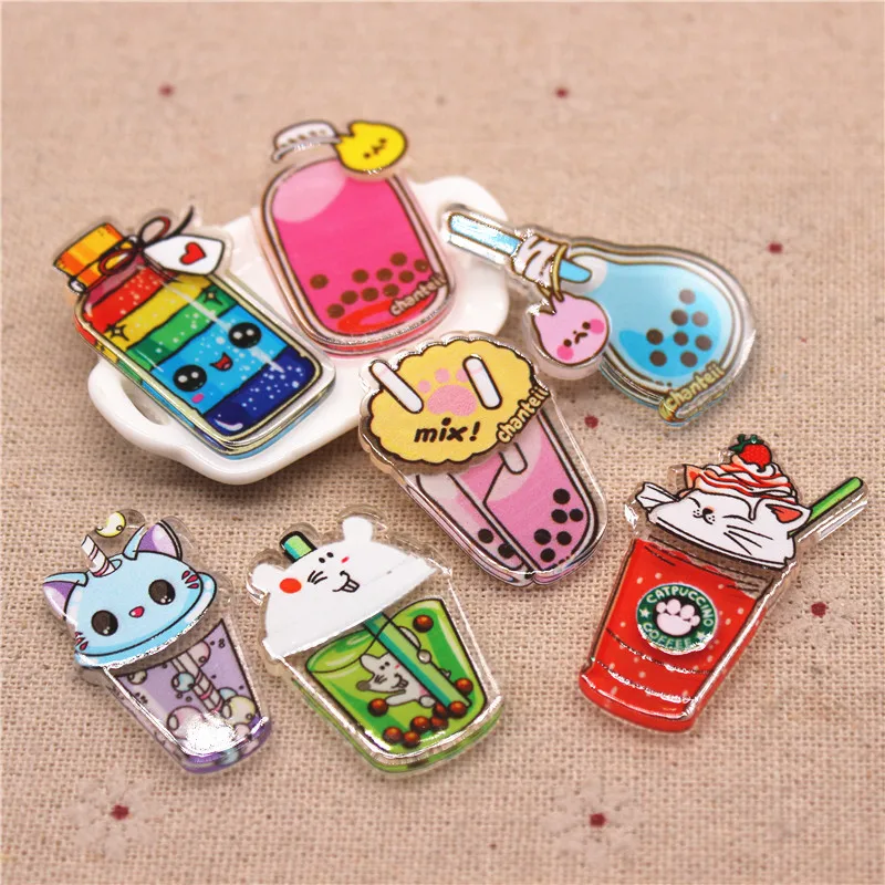 

10pcs New Cute Resin Simulation Drink Sippy Cup Miniature Food Art Supply DIY Decoration Charm Craft