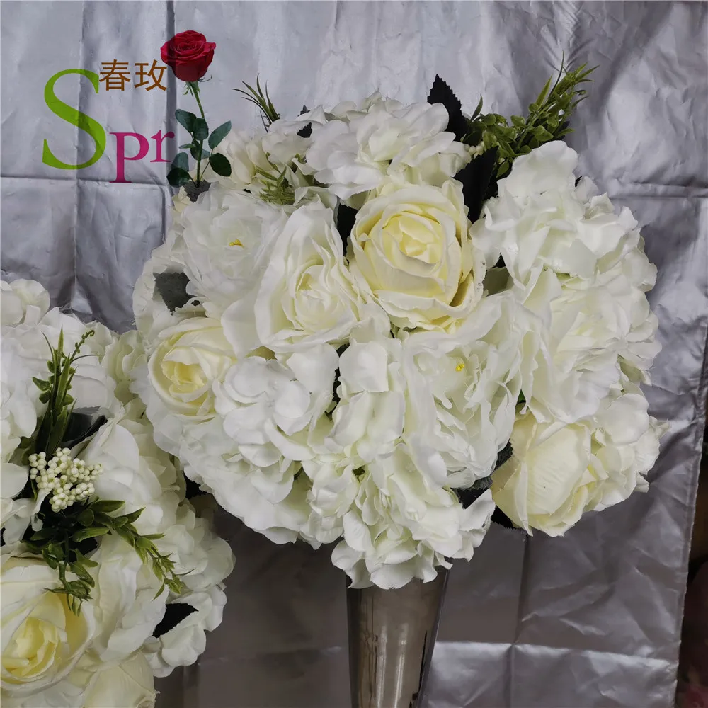 SPR New table flower centerpiece plants vine DIY wedding decor backdrop artificial flower ball silk floral bouquet wisteria rose