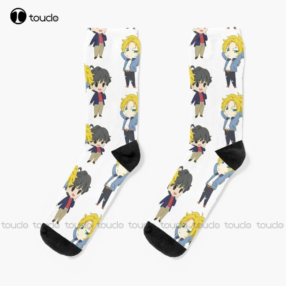 BANANA FISH Socks sports socks Personalized Custom Unisex Adult Teen youth Socks Christmas gift HD HIGH QUALITY  funny sock