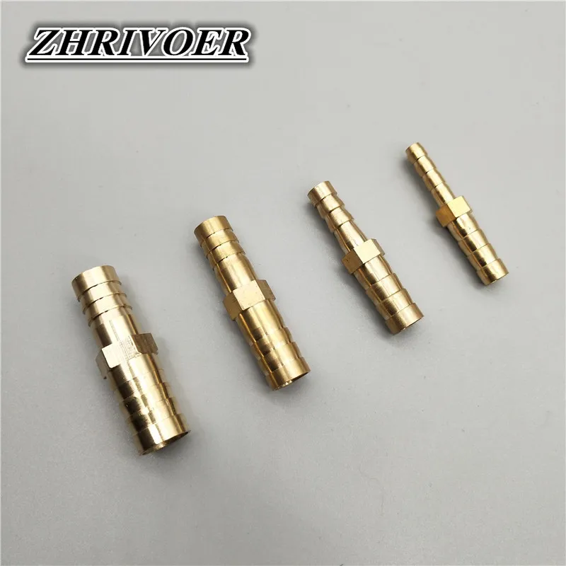 Brass Reducing Straight Hose Barb 2 Way Pipe Fitting Reducer Copper Joiner Splicer Connector Coupler Adapter For Fuel Gas Water