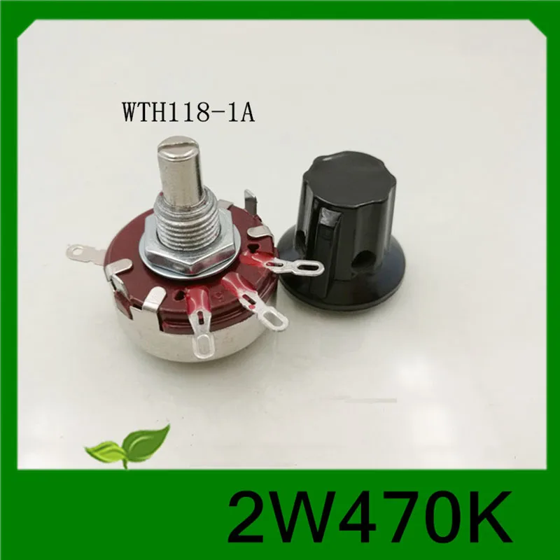 1pc New WTH118-1A Synthesis Carbon Film Potentiometer Regulator Knob 2W470 K560K Taper Rotary Potentiometer Resistor