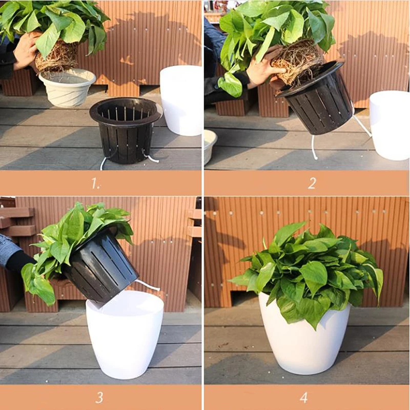 Water Culture Wall Hanging Basin Basket Plant Storage Holder PP Flower Pots Flowerpot Automatic Water Absorption Lazy Flower Pot