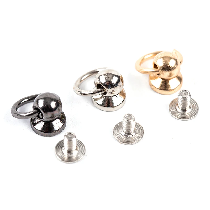 10pcs 8mm Metal Button O Ring Stud Screwback Craft Bag Phone Screw Nail Rivet