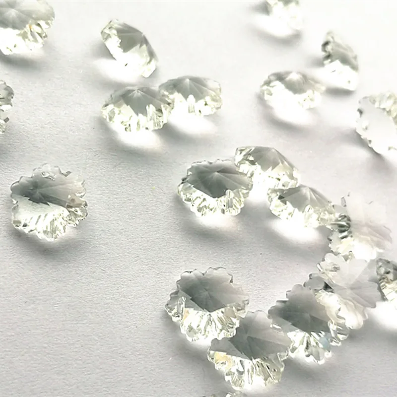 

Top Quality 200pcs 14mm Clear K9 Crystal Snow Beads in one hole For DIY Jewelry Crystal Chandelier Accessories For Home Decor