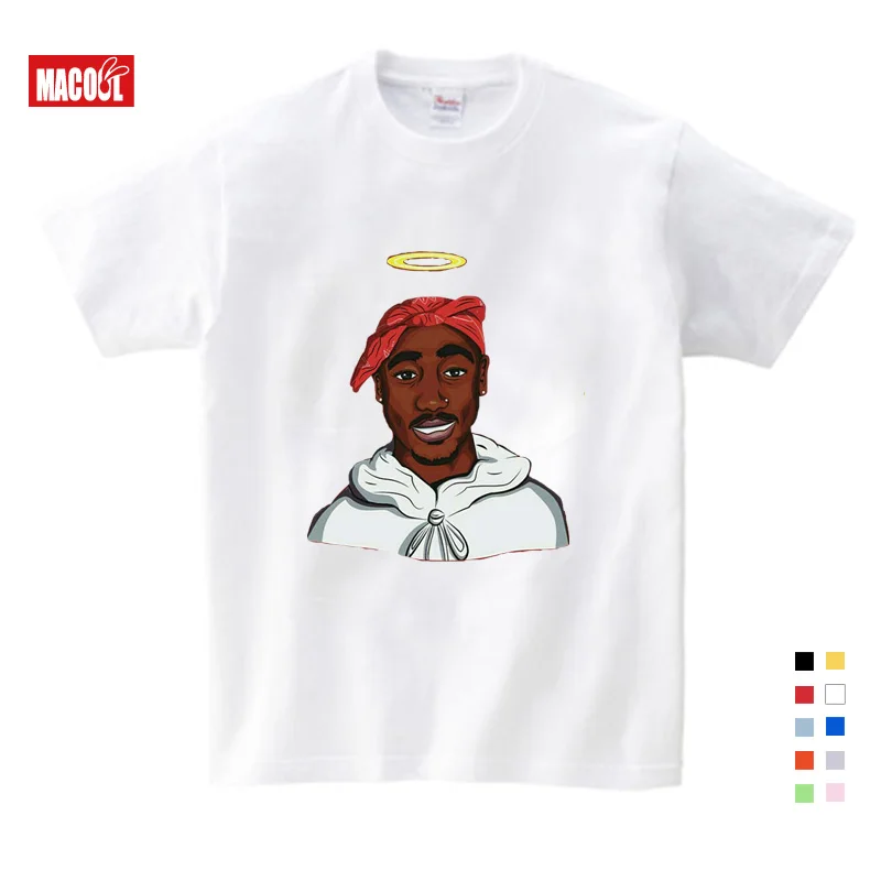 Children Tupac 2pac Hip Hop Swag Printed T-shirt Kids Baby Casual T Shirt Girls/Boys Short Sleeve Summer Tops  Girls Shirt 3T-9T