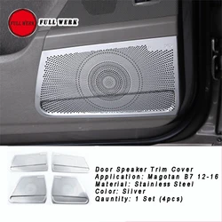 Stainless Steel Car Door Speaker Trim Decoration Cover for Magotan B7 12-16 Interior Rear Door Audio Sticker Protector Accessori