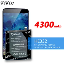 KiKiss High Capacity 4300mAh HE332 Replacement Battery For Sharp S2 fs8010 Aquos S2 FS8018 S3 Mini S3mini Mobile Phone Batteries