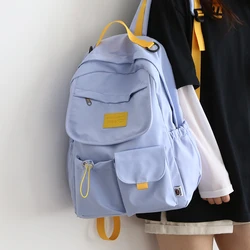 Cute Panelled Travel Backpack Large Capacity Schoolbag Women Bag College Student School Waterproof Simple Teenage Girl Rucksack