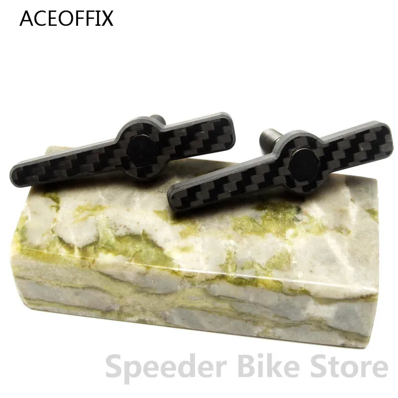 Aceoffix for Brompton Folding Bike carbon ti Level Ultralight Hinge Clamps Hinge Levers (limit nut) Quick Release C Buckle