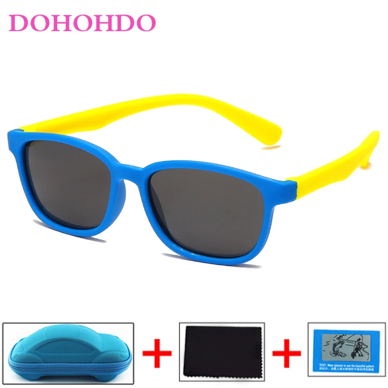 

New Kids Polarized Sunglasses Boys Girls Fashion Square Sun Glasses Children Eyewear Baby UV400 Shades Infantil Gafas With Case