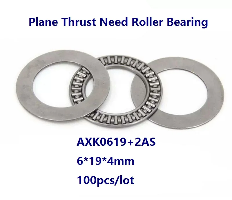 

100pcs/lot AXK0619+2AS Plane Thrust Need Roller Bearing 6×19×4mm needle roller cage assemblies 6*19*4mm