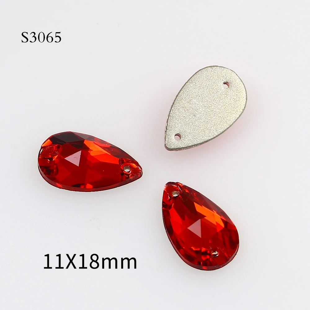 Teardrop Flatback Sew On Rhinestones For Needlework Applique Colorful K5 Glass Crystals Strass Sewing Gems Clothes Shoes Bags