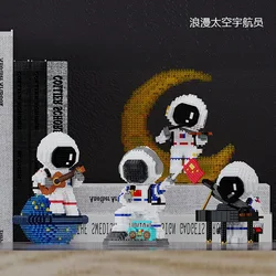 Jijia Musician Astronaut Micro Building Blocks Piano Cosmonaut Guitar Spaceman Mini Brick Figure Toys For Kid Birthday Gifts