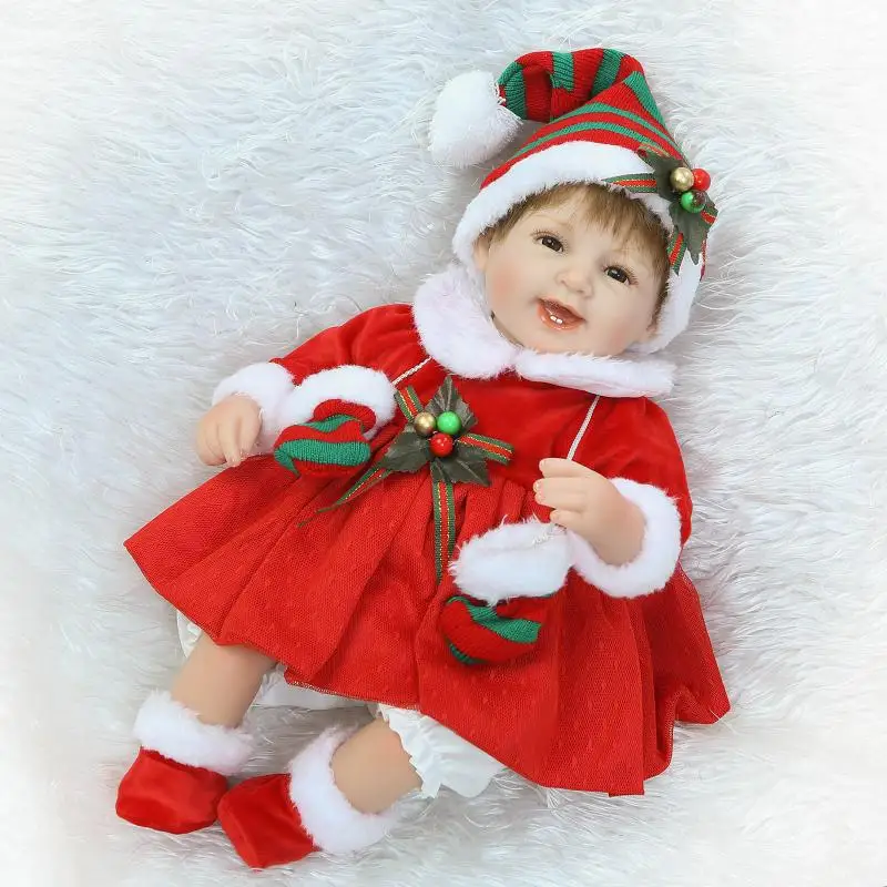 

NPK Brand 40cm Soft Silicone Reborn Doll Newborn Baby Girl Real Lifelike Living Doll Toys Children Kid Christmas Birthday Gift