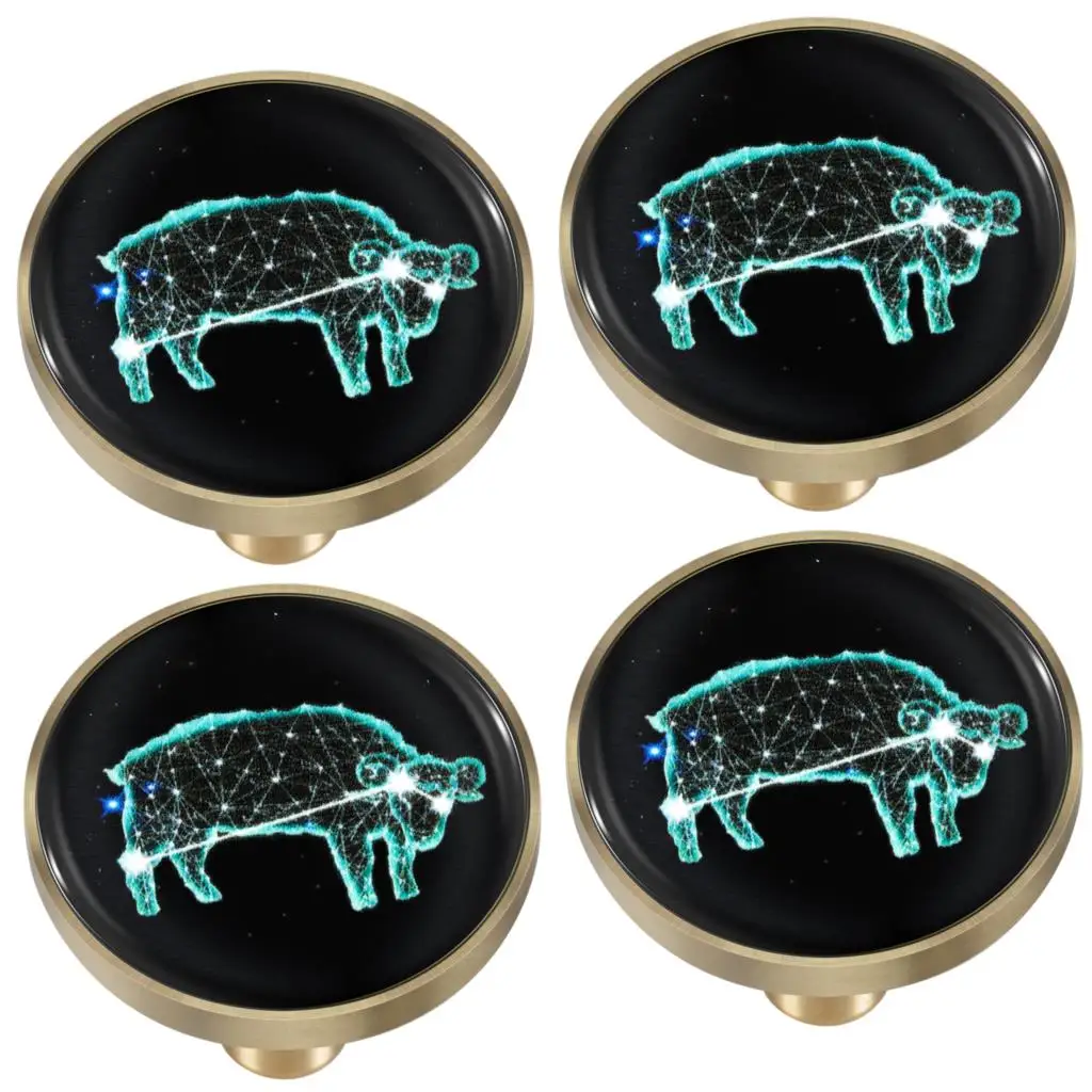 

12 Constellation Luminous Glass Glow In The Dark Drawer Cabinet Pulls Knobs Dresser Cupboard Door Brass Handle Furniture Decor