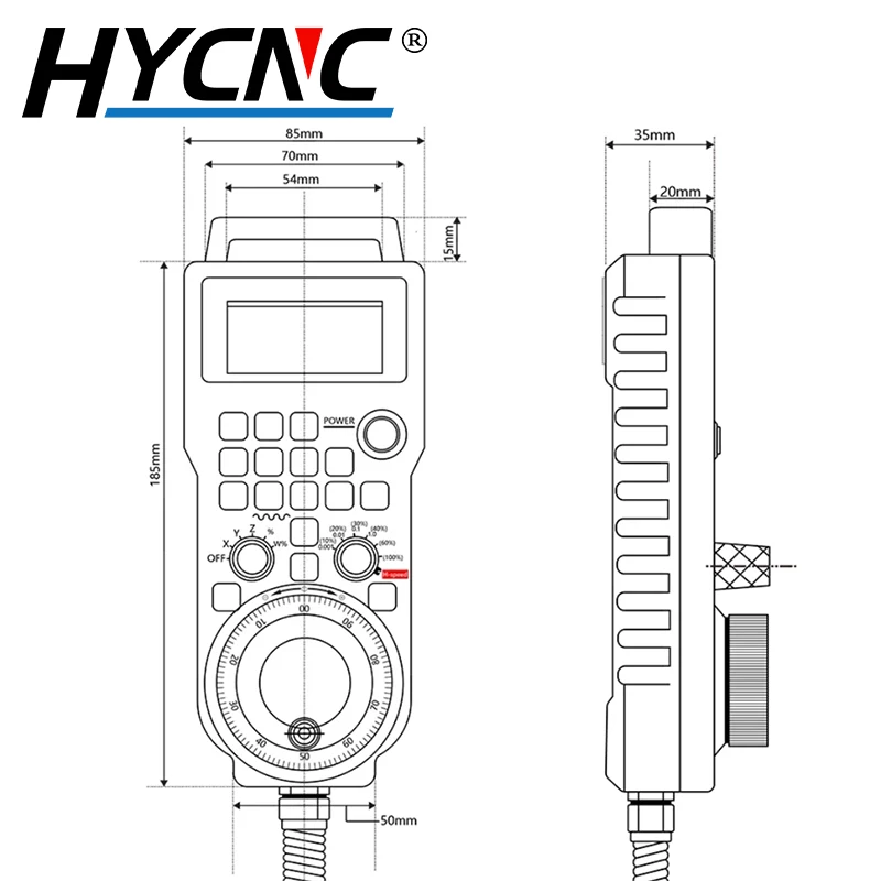 Imagem -05 - Wired Mpg Hanging Handwheel Controlador Handle para Cnc Route Engraving Machine Xhc Lhb04b Cnc 4-axis 6-axis