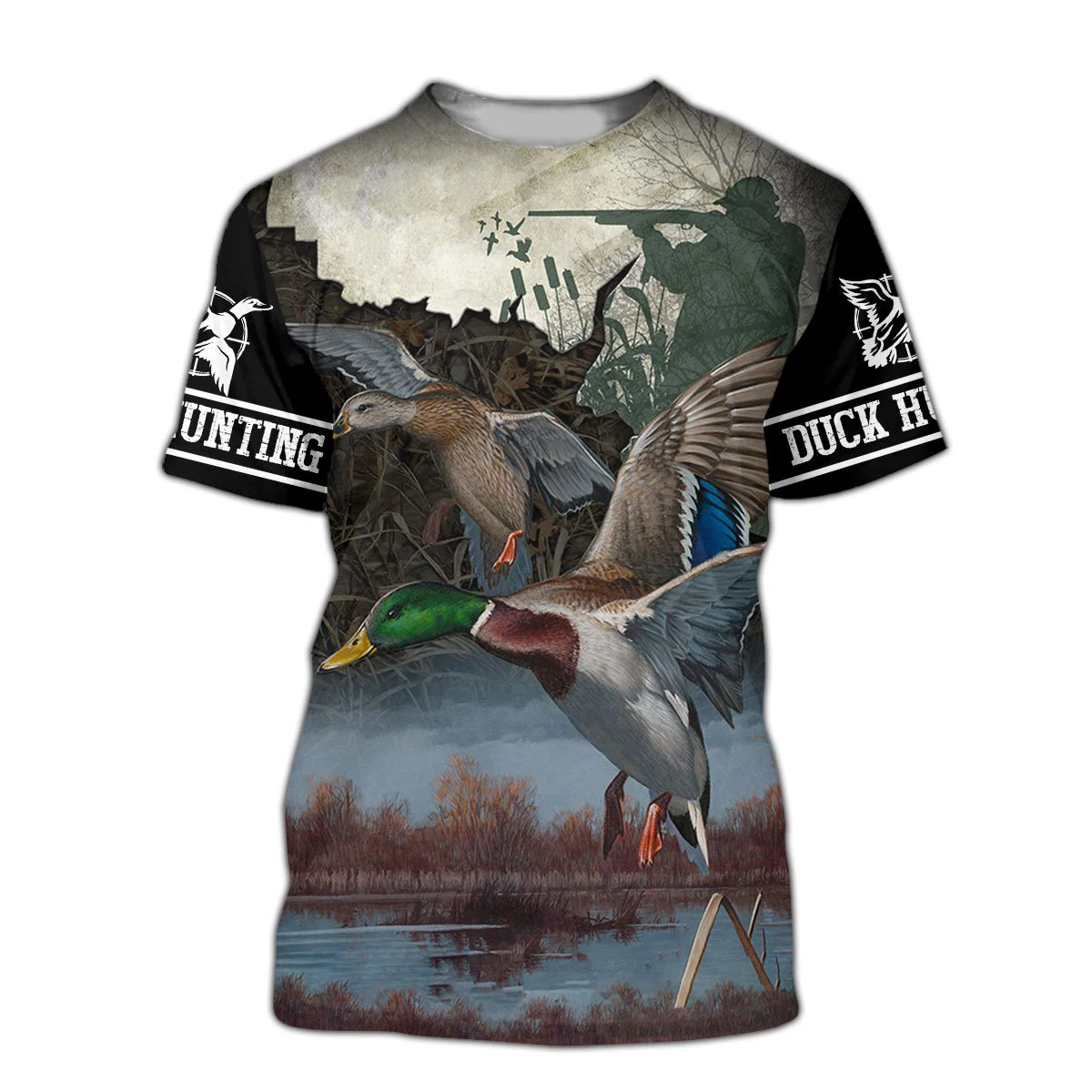 TX241 Camiseta Pesca Verano Unisex Estampado 3D Caza de Pato