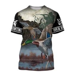 TX241 Camiseta Pesca Verano Unisex Estampado 3D Caza de Pato
