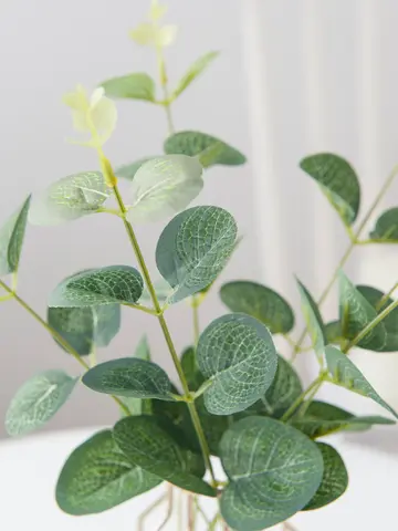 Cheap Eucalyptus Leaves Fake Grass Festival Decoration Outdoor Home Room Wedding Decorative Flowers Wreath DIY Artificial Plants