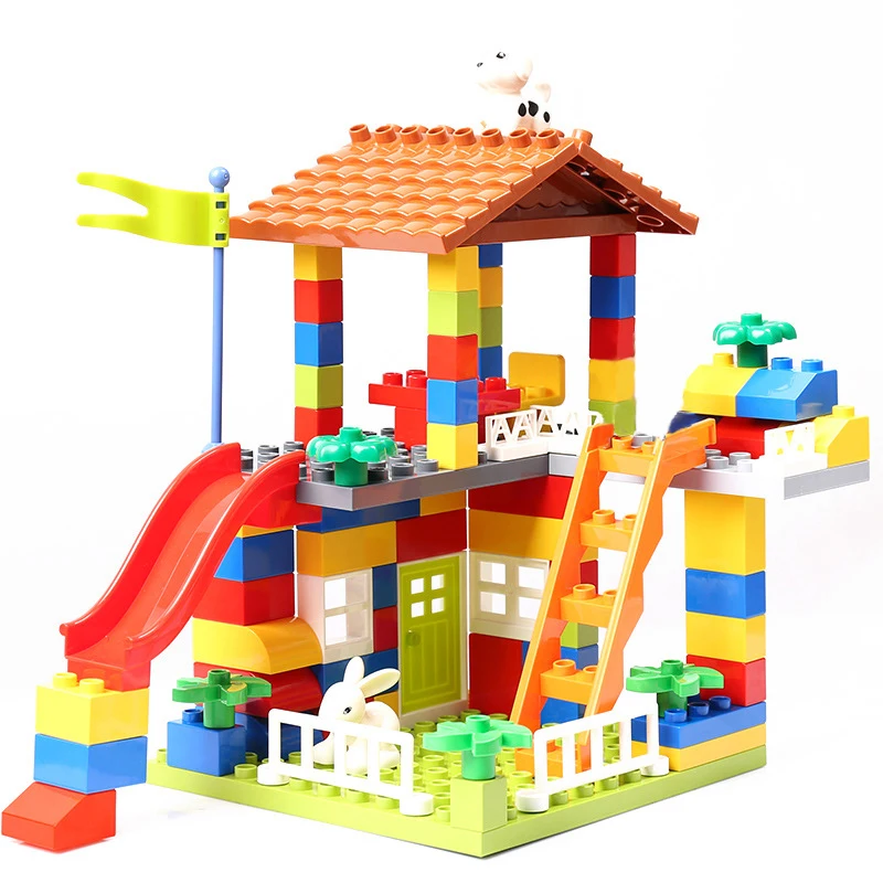 

Big Size DIY Block City House Roof Big Particle Building Blocks Castle Educational Assembly Toy For Children