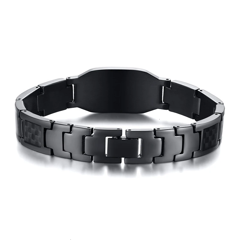 Vnox Personalize Mens Stylish Scorpion Cross Shield Images Chain Bracelets with Unique Carbon Fiber Custom Jewelry Gifts for Him