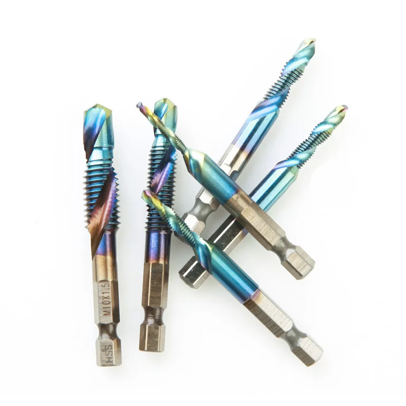 Mango hexagonal de grifo extendido HSS de 70mm, chapado en titanio, rosca métrica, grifo métrico, tornillo de máquina, M3, M4, M5, M6, M8, M10