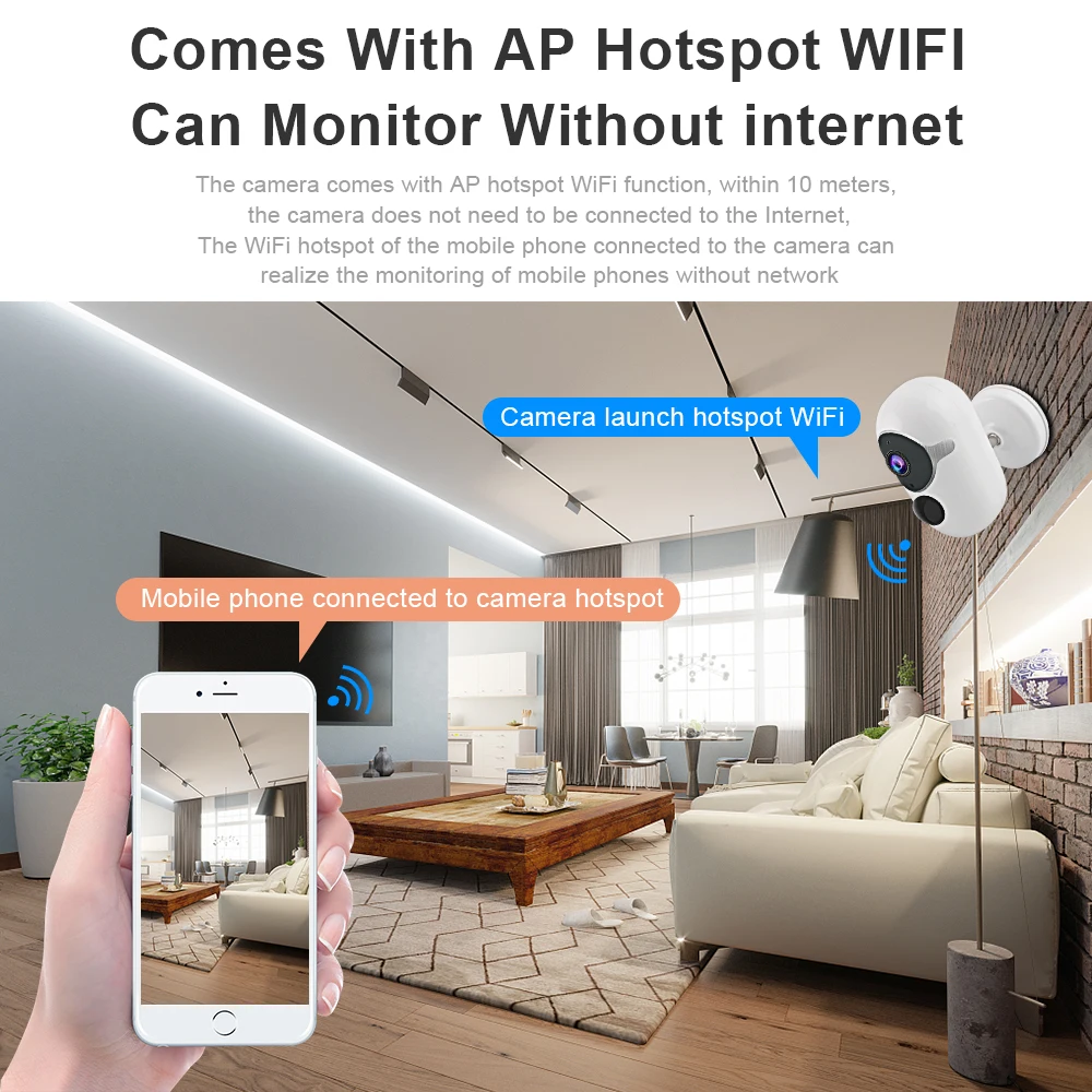 Outdoor 1080P Wifi Camera Rechargeable Battery IP Cam Waterproof Wireless Powered Home OfficeSecurity Camera Support Solar Panel