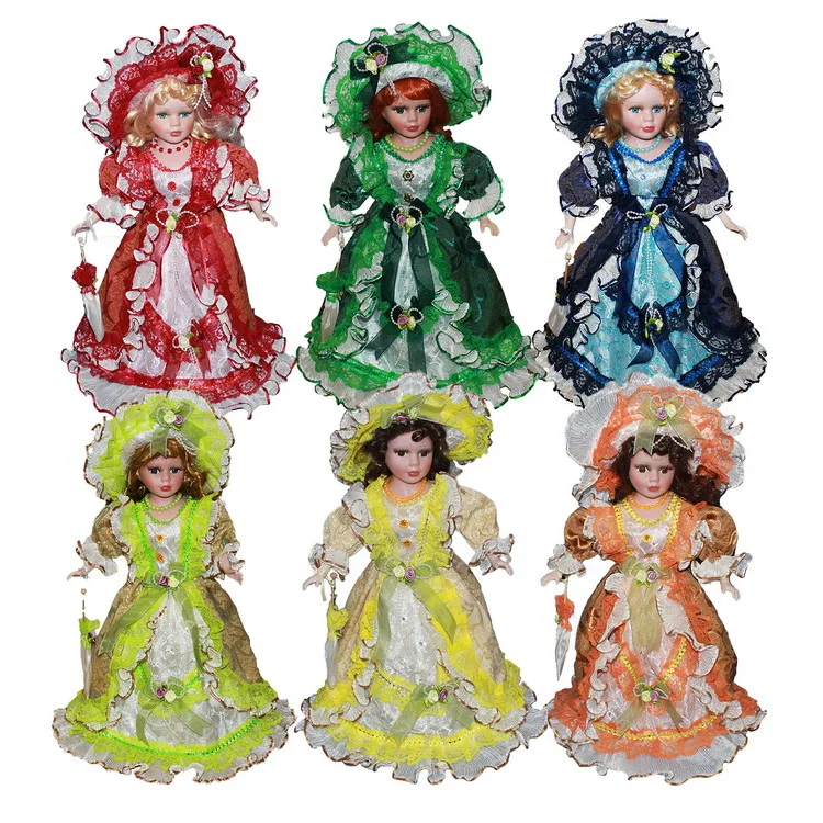 

40cm girl doll simulation ceramic dolls, Victorian style, porcelain simulation doll Home decoration gift toy