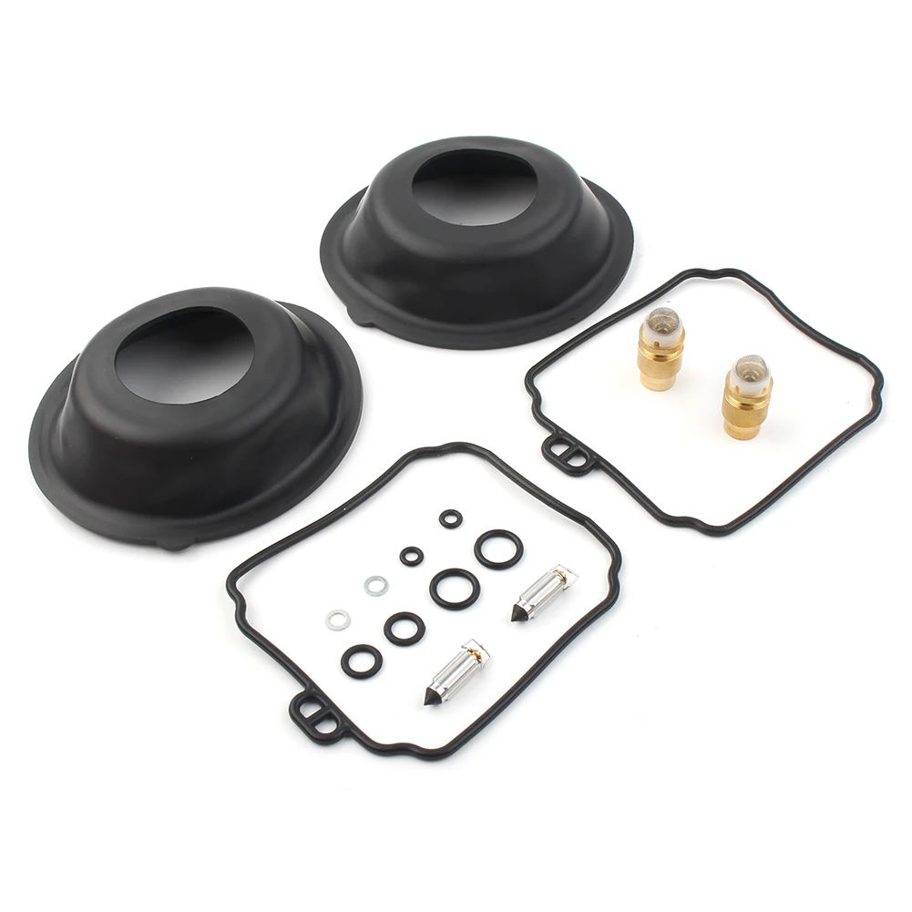 2Sets Carburetor Rebuild Repair Card Kits Plunger Diaphragm For Yamaha V Star 650 XVS650 XVS 650A