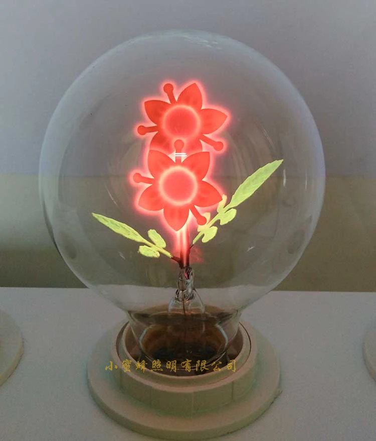 Creative personality flower bulb decoration bulb art LED bulb luminous dark red light source energy saving slightly bright 1W