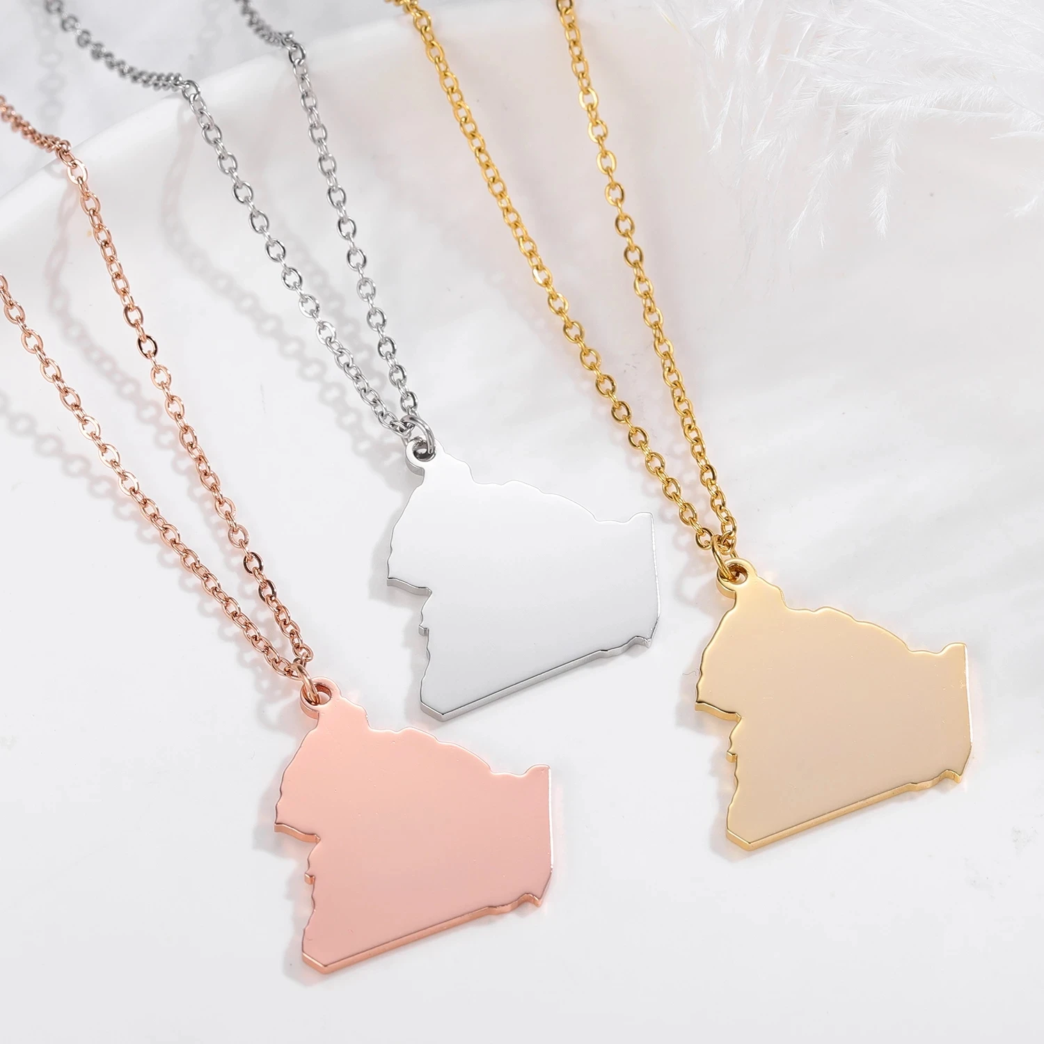 925 Stering Silver Custom Country Map 2021 Trend Minimalist Fine  Pendant Necklaces Gift  New Jewelry Geometric 2021 Trend