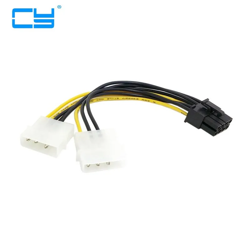 Dual Molex 4pin IDE to 8 Pin PCI-E pci express pcie Power Lead adapter Cable cord for Asus MSI VGA Video Graphic Card