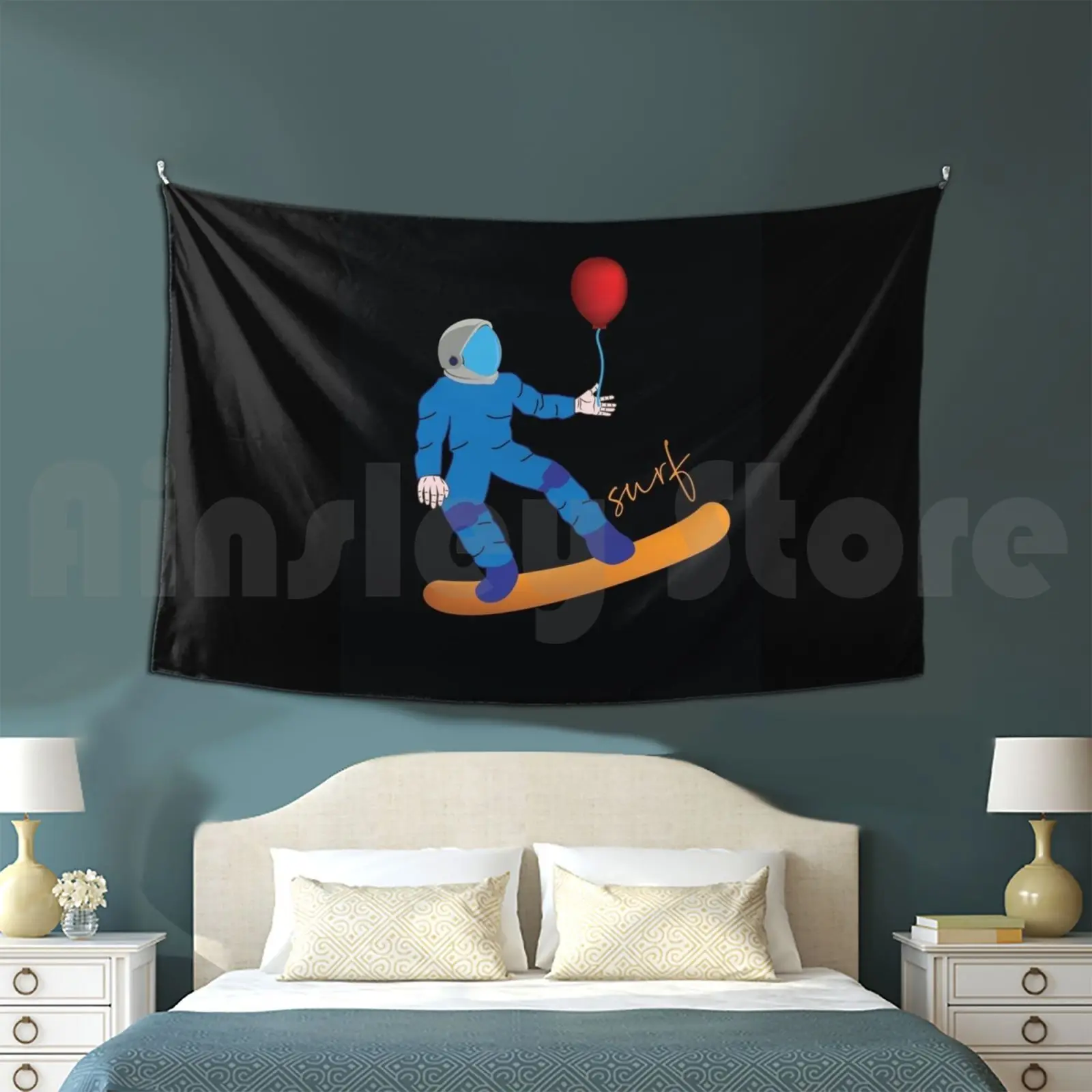 Blue Astronaut Dream Desing Customized Tapestry Dreams Astronaut Balloon Red Balloon Surf