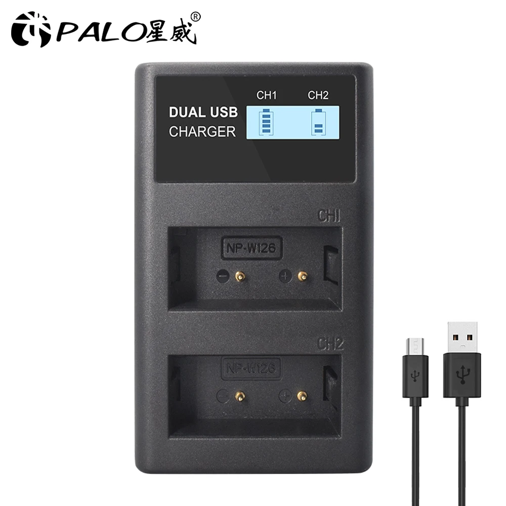 NP-W126 NPW126 NP W126 LCD USB Chargeur pour Fujifil Fuji NP-W126 Batterie X-T3 XA5 XT20 XT2 XT1 XT100 X-A1 XT10 XE3 X100F X-PRO2