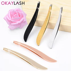 OKAYLASH Newest 1pcs/bag  Eyebrow Tweezer Hair Removal Slanted Puller Stainless Steel Eye Brow Trimmer Makeup Beauty Tools