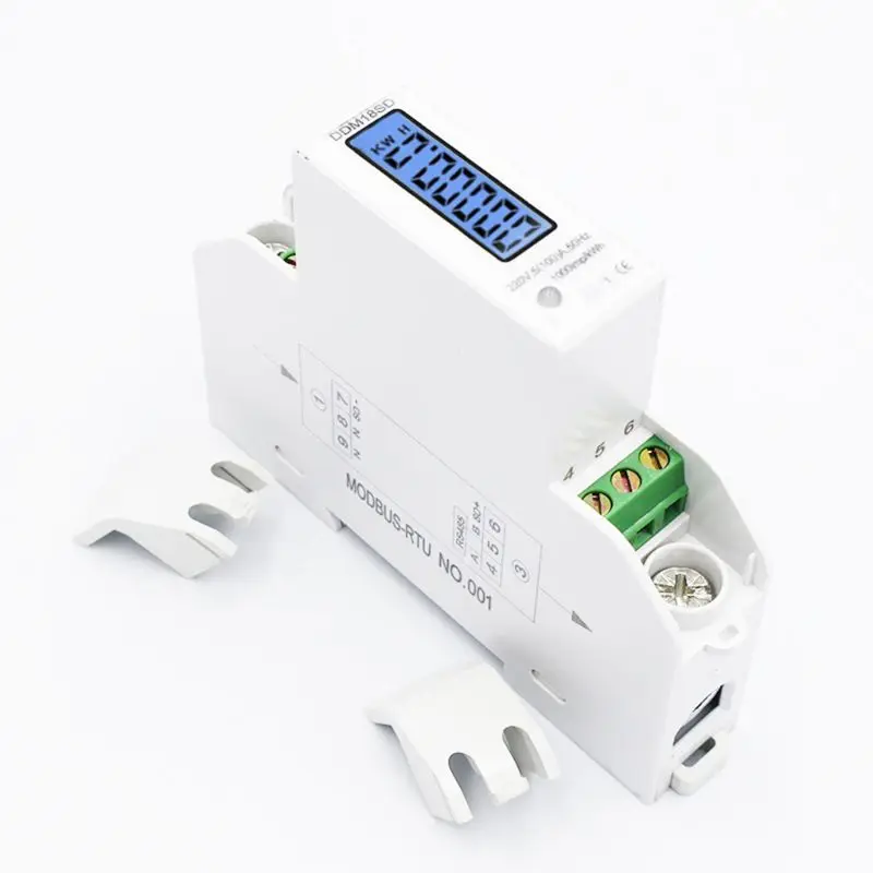 5-100A Electricity Power Energy Meter LCD Digital Display Single Phase Din Rail Electricity Power Consumption Energy