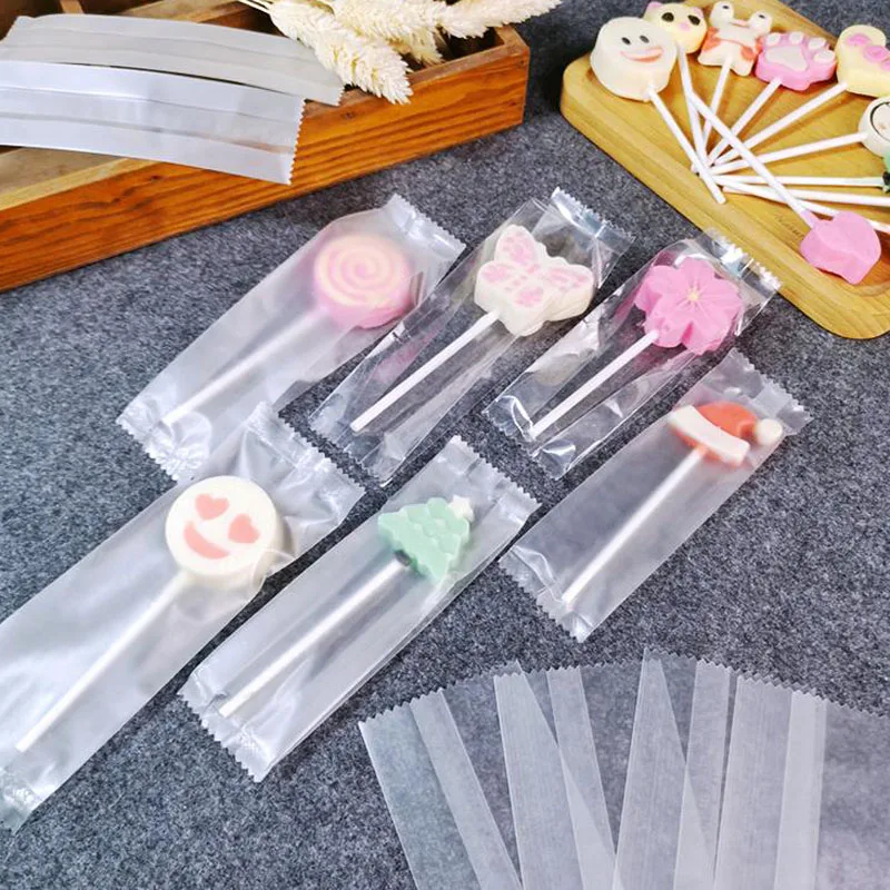 

400Pcs Samll Plastic Bags Frosted/ Clear Cellophane Cake 13x4cm Wrap Bag Lollipop Bakery Gift Cookie Packaging Packing