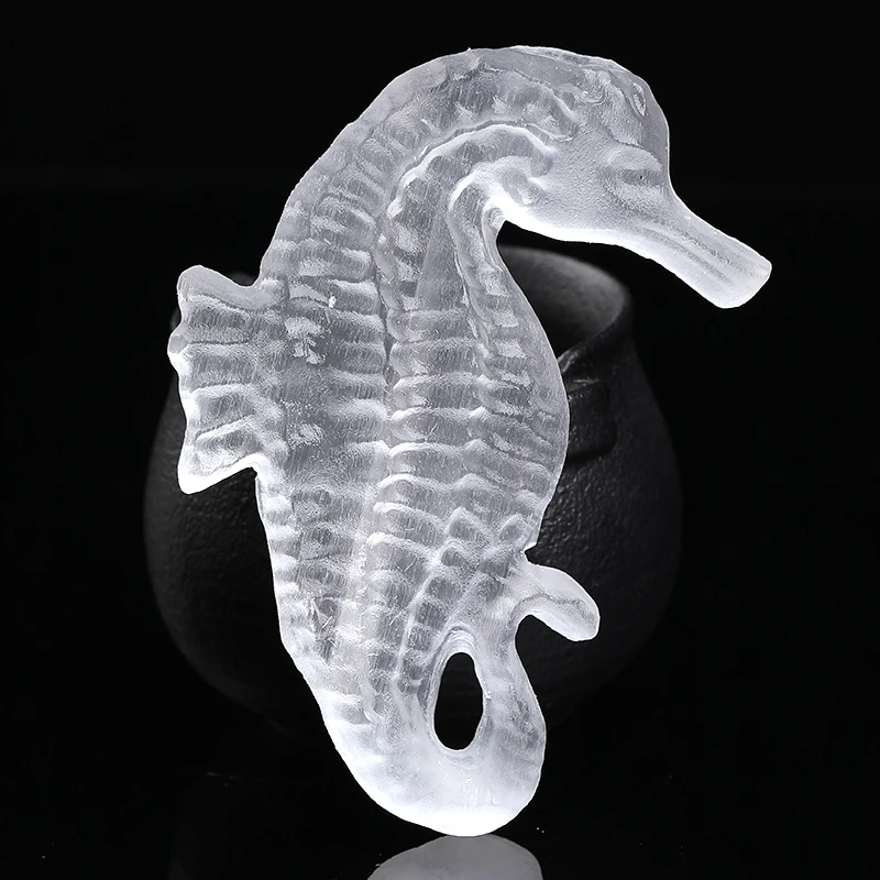 1PC Sea Horse Figurine Natural Selenite Gypsum Handmade Animal Reiki Gypsum Healing Crystal Ore Ornaments Crafts Home Decor Gift