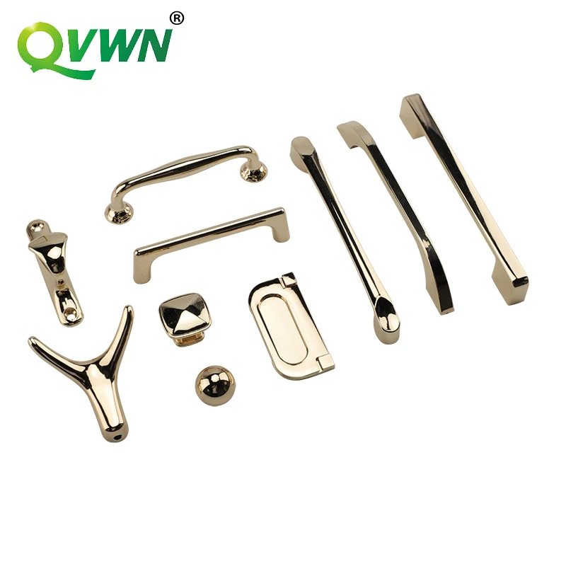 QVWN Zinc Alloy Gold Cabinet Knobs Kitchen Door Handles Drawer Cupboard Door Handle Cabinet Handles For Furniture Hardware