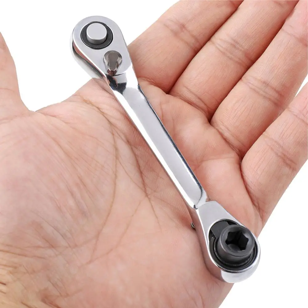 1 pz Mini 1/4 pollici doppia estremità presa rapida chiave a cricchetto asta cacciavite Bit Tool contiene chiave a cricchetto