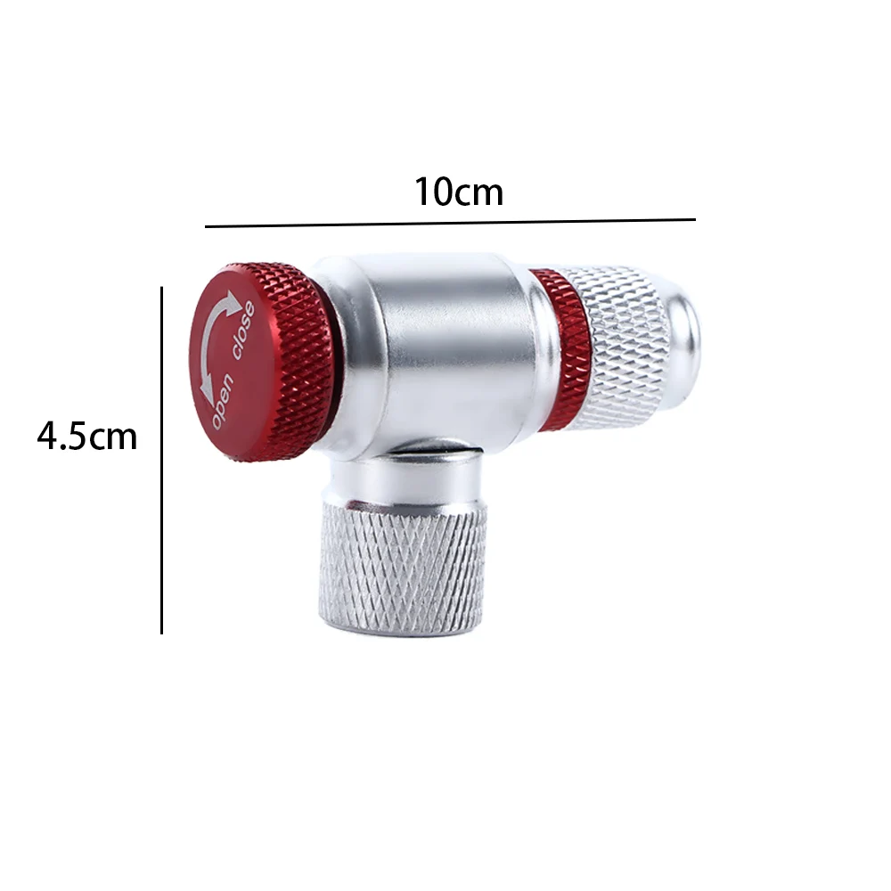 Portable Mountain Bike CO2 Cylinder Pump Gas Nozzle Bicycle Fast Inflator Inflatable Head Adapter Riding Emergency Accessories