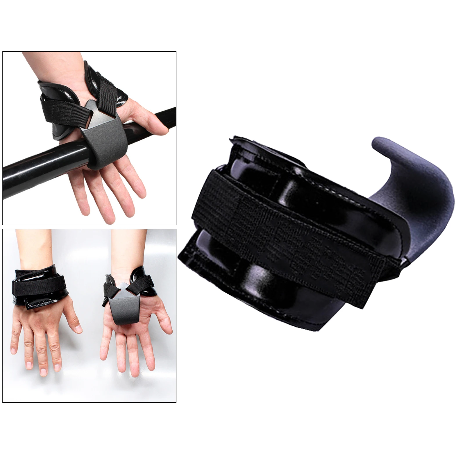 2 PCS Adjustable Steel Hook Grips Straps Weight Lifting Strength Training Gym Fitness Wrist Support Lift Straps Pull-up Hook