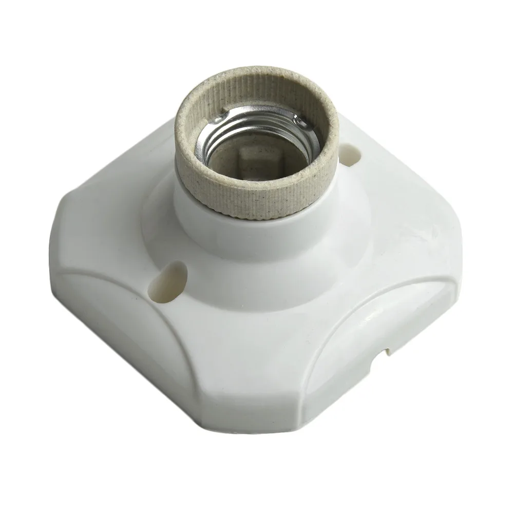 1pcs E27 Heat Light Bulb Lamp Socket Holder White Porcelain Straight Glazed Ceramic Hot  New Lighting Accessories