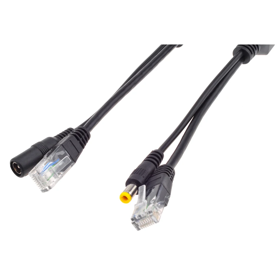 2 Pairs 48V POE Spliter Passive Cable Power Over Ethernet POE Injector Camera CCTV Adapter 12V Power Supply Cable