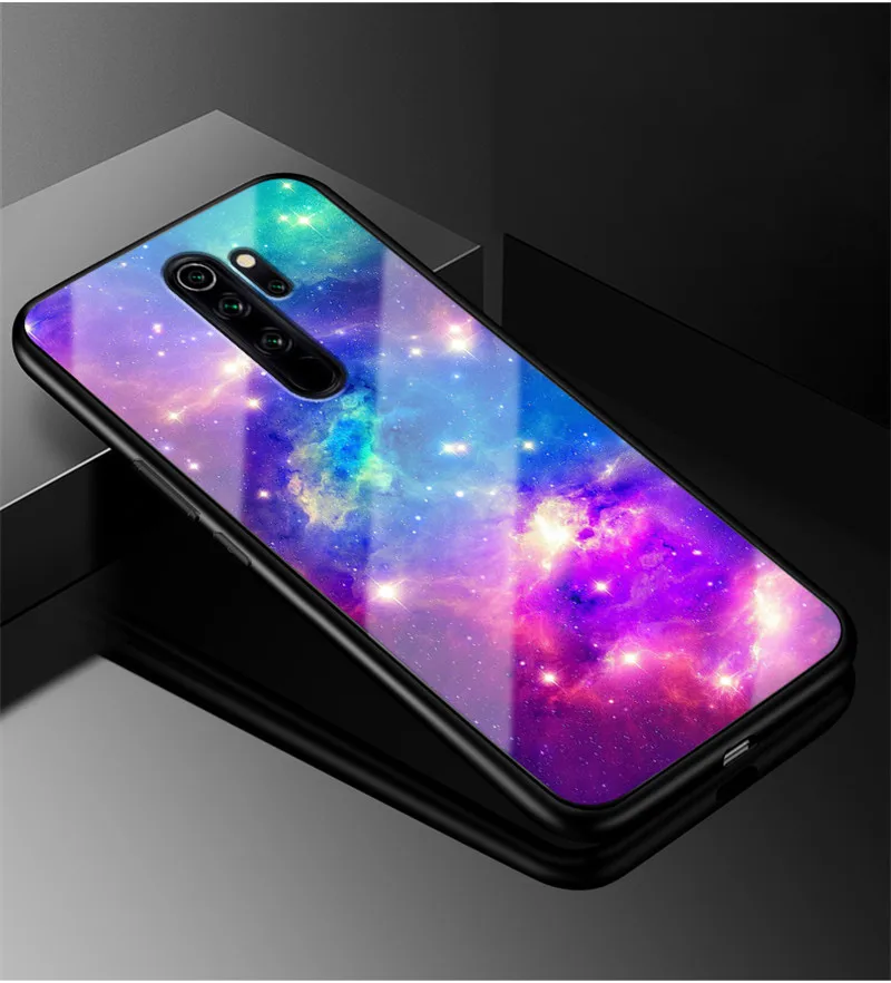 Custodia in vetro temperato per Xiaomi Redmi 9 custodia in vetro Cover posteriore paraurti morbido per Redmi Note 8 Pro Note 8 T 8 T custodia Redmi