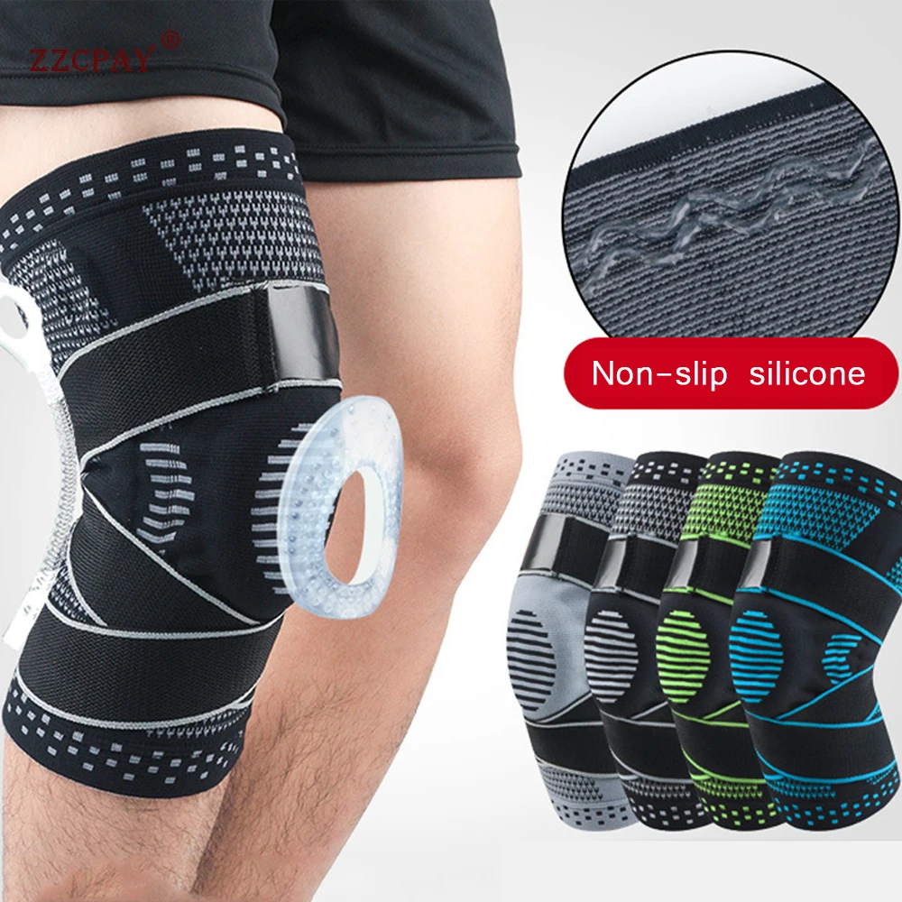 1 Piece Pat Bone Knee Support Silicone Spring Basketball Meniscus Tear Arthritis Medical Knee pad Sports Protector to the Knee