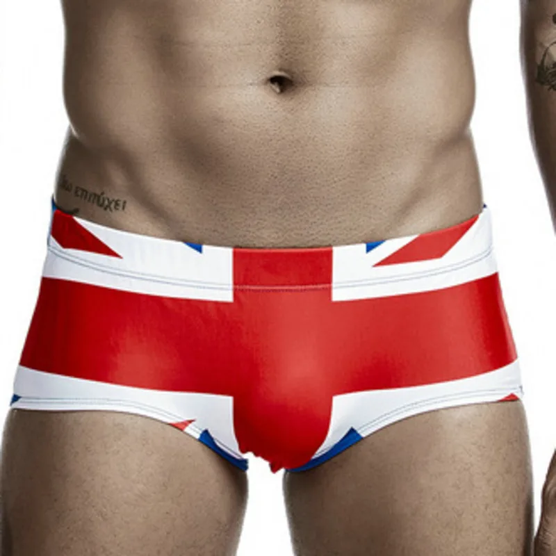 UK US CA Flag Swimwear Man Swimsuits Swimming Trunks For Men Fast Dry Mens Swim Briefs Men\'s Bathing Suits Beach Surf Short