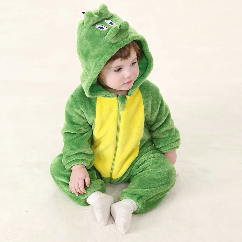 

Green Dinosaur Baby Girl Romper Flannel Baby Boy Overall Infant Toddler Christmas Newborn Baby Clothes for 0-24 Month RL2-S